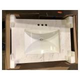 Home Decorators Collection 31 in. W x 22 in. D Engineered Stone Composite White Rectangular Single Sink Vanity Top in Lunar Customer Returns See Pictures