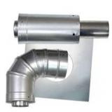 Rheem 3 in. x 5 in. Horizontal Stainless Steel Concentric Termination Vent Kit for Mid Efficiency Tankless Gas Water Heaters Customer Returns See Pictures