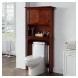 Home Decorators Collection Hampton Harbor 24.25 in. W x 66.5 in. H x 10.5 in. D Brown Over-the-Toilet Storage Customer Returns See Pictures