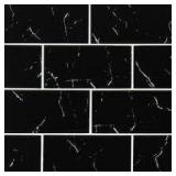 5 Boxes of MSI Nero Marquina 3 in. x 6 in. Glass Subway Wall Tile (5 sq. ft./Case) Customer Returns See Pictures