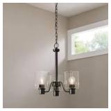 Hampton Bay Castleford 3-Light Oil Rubbed Bronze Transitional Classic Chandelier for Dining Areas with No Bulbs Included Customer Returns See Pictures