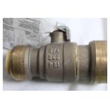 Set of 3 Brass Ball Valves and Connectors with Lever Handles