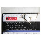 Delta Greenwich 3-Piece Bathroom Accessory Set with Damaged Packaging