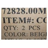 Set of 2 Beige Counter Stools