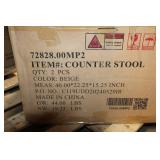 Set of 2 Beige Counter Stools