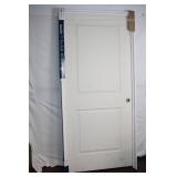 Molded 2-Panel Smooth Interior Door with Satin Nickel Hardware 36x80