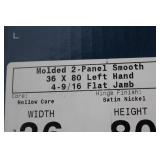 Molded 2-Panel Smooth Interior Door with Satin Nickel Hardware 36x80