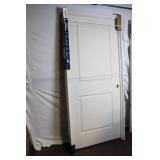 Molded 2-Panel Smooth Left Hand Door with Satin Nickel Hinge