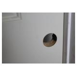 Molded 2-Panel Smooth Left Hand Door with Satin Nickel Hinge