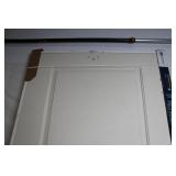 Molded 2-Panel Smooth Left Hand Door with Satin Nickel Hinge