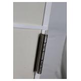 Molded 2-Panel Smooth Left Hand Door with Satin Nickel Hinge