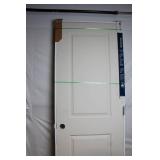 28 x 80 Inch Left Hand Molded 2-Panel Smooth Door with Flat Jamb