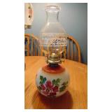 3 - Oil Lamps, One with Reproduction Aladdin Shade and Ring