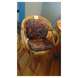 2 - Rattan Arm Chairs with Pads