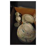 Box of Dinnerware and Box of China