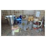 Barware Items, Ice Bucket, Decanter Set, Shaker and Misc