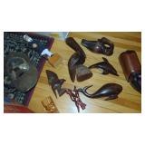 Carved Wooden Animal Figures and Wooden Mask