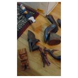 Carved Wooden Animal Figures and Wooden Mask