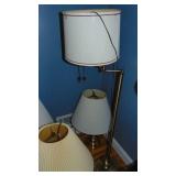 4 - Brass Table Lamps and 1- Floor Lamp