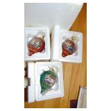 3 - Terry Redland Ornaments, Bryer Figure, Precious Moment and Fireplace Scene