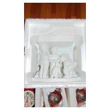 3 - Terry Redland Ornaments, Bryer Figure, Precious Moment and Fireplace Scene