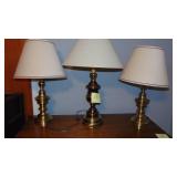 Set of 3 Brass Lamps