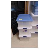 Lot of Totes and Black Plastic Shelf