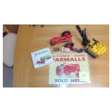 Diecast Farmall Tractor, P&H Crane, Tin Sign and other Items