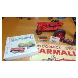 Diecast Farmall Tractor, P&H Crane, Tin Sign and other Items