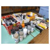 Lot of Spray Paint and Painting Supplies
