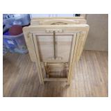 4 Wooden TV Trays in Stand