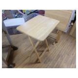 4 Wooden TV Trays in Stand