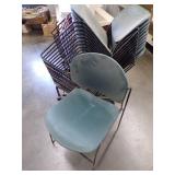 13 Staking Chairs with Chair cart with wheels