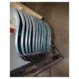 13 Staking Chairs with Chair cart with wheels