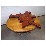 Coffee Table with Unique Wood Slice Clock