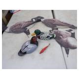 Ice Fishing Decoy, Carved Ducks, and Goose Decoys