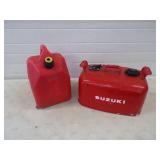 Suzuki Marine Gas Can and Plastic 5 Gallon Can