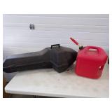 Homelite Chain Saw Case and Plastic 5 Gallon Gas Can