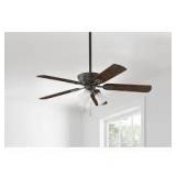 Hampton Bay Glendale III 52 in. LED Indoor Brushed Nickel Ceiling Fan with Light and Pull Chains Customer Returns See Pictures