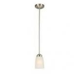 Lot of Hampton Bay Helena 4.7 in 1-Light Brushed Nickel Mini Pendant with Frosted Glass Shades Customer Returns See Pictures