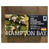 Hampton Bay 390 Lumen Low Voltage Millennium Black Adjustable Color Integrated LED Outdoor Landscape Flood Light (4-Pack)  Customer Returns See Pictures