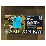 Hampton Bay 390 Lumen Low Voltage Millennium Black Adjustable Color Integrated LED Outdoor Landscape Flood Light (4-Pack)  Customer Returns See Pictures