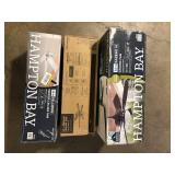 Lot of Assorted Ceiling Lighting Fans Various Models and Conditions some missing pcs  Customer Returns See Pictures
