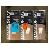 Lot of Hampton Bay Helena 4.7 in 1-Light Brushed Nickel Mini Pendant with Frosted Glass Shades Customer Returns See Pictures