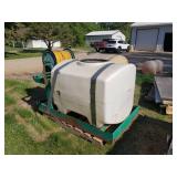 Lesco 200 gallon spray tank with hose reel and skid