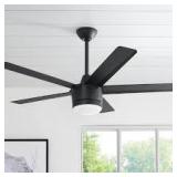 Home Decorators Collection Merwry 52 in. Integrated LED Indoor Matte Black Ceiling Fan with Light Kit and Remote Control Customer Returns See Pictures