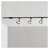 Hampton Bay 4 ft. Brushed Nickel Integrated LED Ceiling Mount Direct wire Track Lighting Kit with Flared Linear Track Head 3-Light   Customer Returns  See Pictures