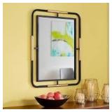 StyleWell Medium Rectangle Black & Gold Modern Accent Mirror (32 in. H x 24 in. W) Customer Returns  See Pictures