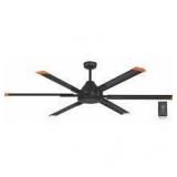 Commercial Electric High Velocity 6 ft. Indoor/Outdoor Matte Black Ceiling Fan with Wall Control Included  Customer Returns  See Pictures