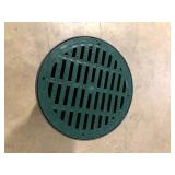 12 in. x 16 in. Black Plastic Drainage 6-Hole Catch Basin with Round Grate  Customer Returns See Pictures